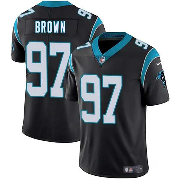 Men & Women & Youth Carolina Panthers #97 Bobby Brown Black 2025 Vapor Limited Stitched Jersey